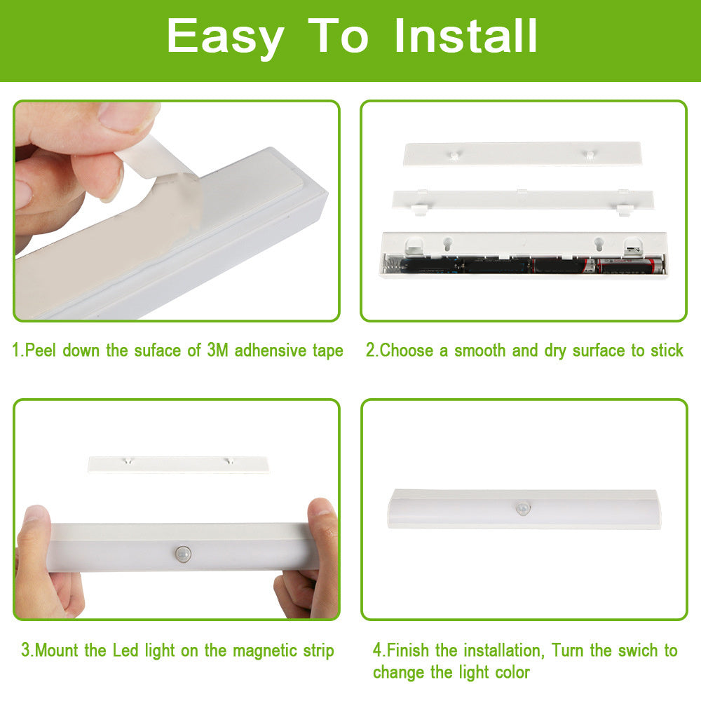 Luz LED con Sensor de Movimiento – Iluminación Automática y de Alta Luminosidad para Armarios, Gabinetes y Dormitorios (Blanco Cálido).