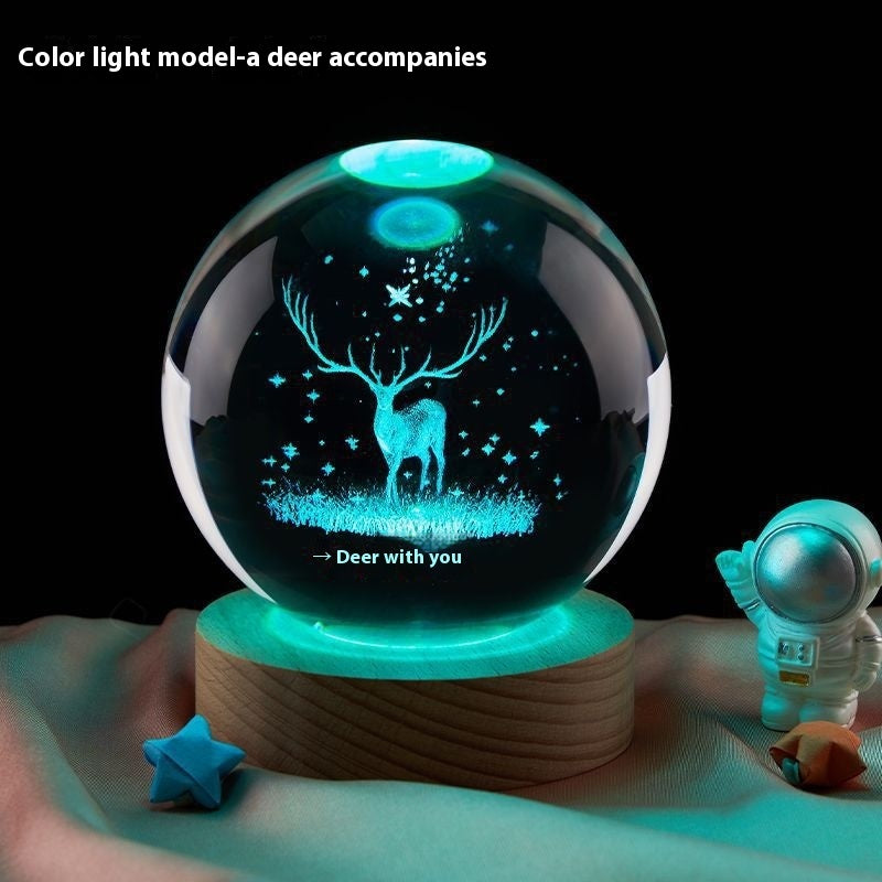 Lámpara Nocturna Luna – Bola de Cristal Decorativa con Luz LED ✨