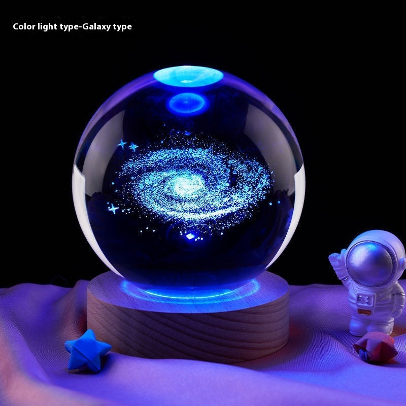 Lámpara Nocturna Luna – Bola de Cristal Decorativa con Luz LED ✨