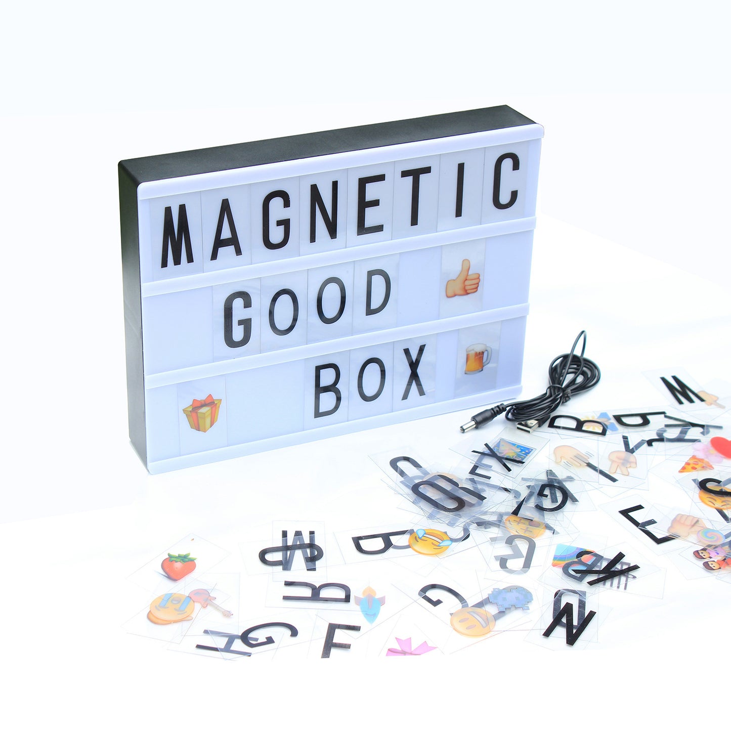 Caja de luz LED con letras intercambiables