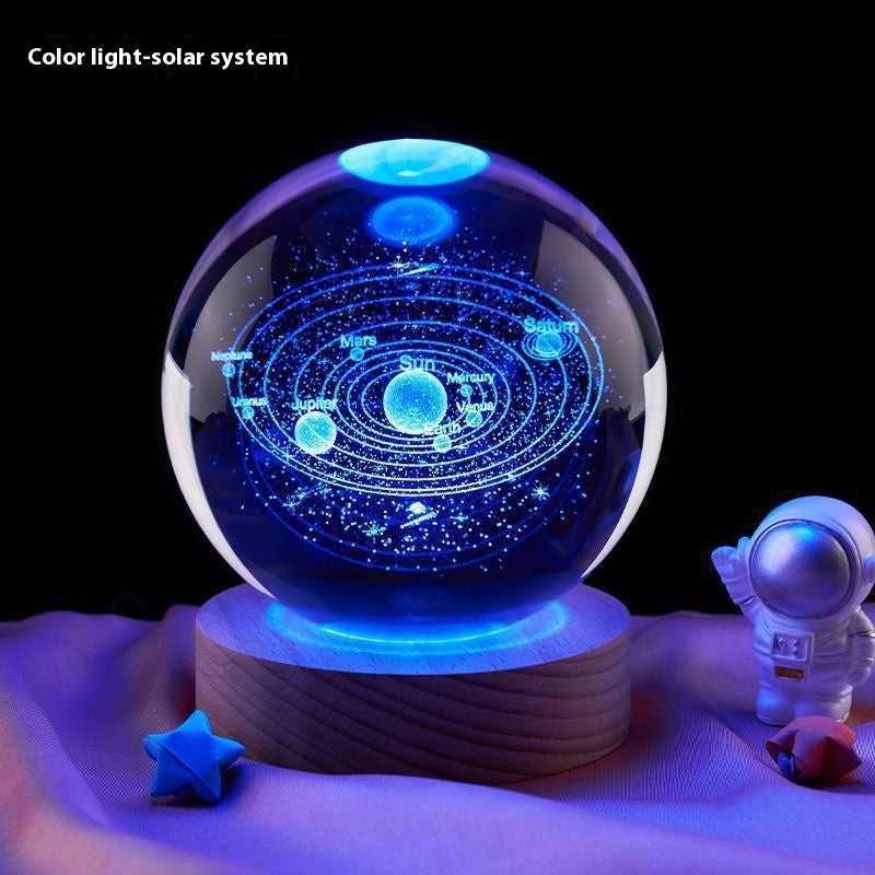 Lámpara Nocturna Luna – Bola de Cristal Decorativa con Luz LED ✨