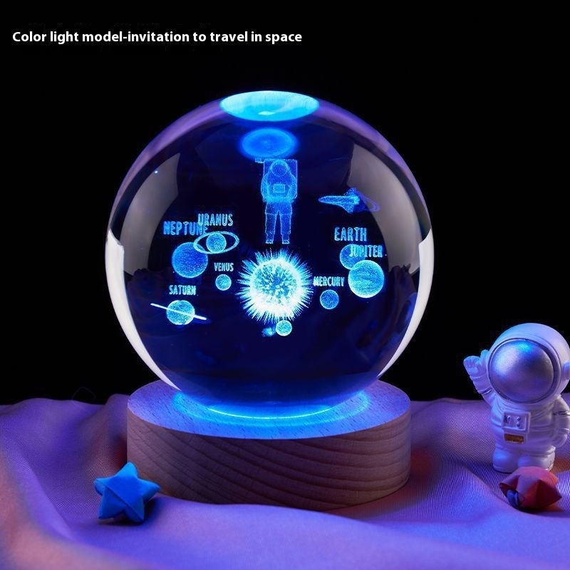 Lámpara Nocturna Luna – Bola de Cristal Decorativa con Luz LED ✨