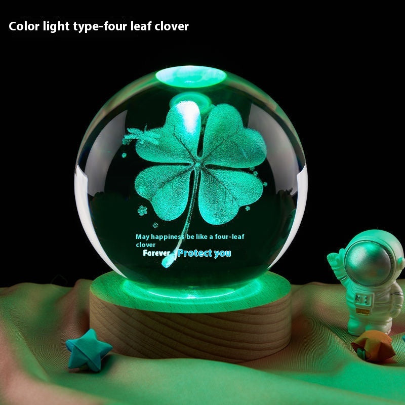 Lámpara Nocturna Luna – Bola de Cristal Decorativa con Luz LED ✨