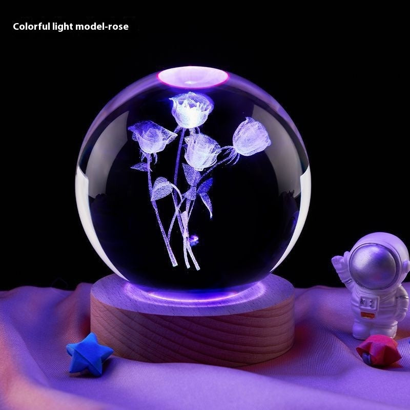 Lámpara Nocturna Luna – Bola de Cristal Decorativa con Luz LED ✨