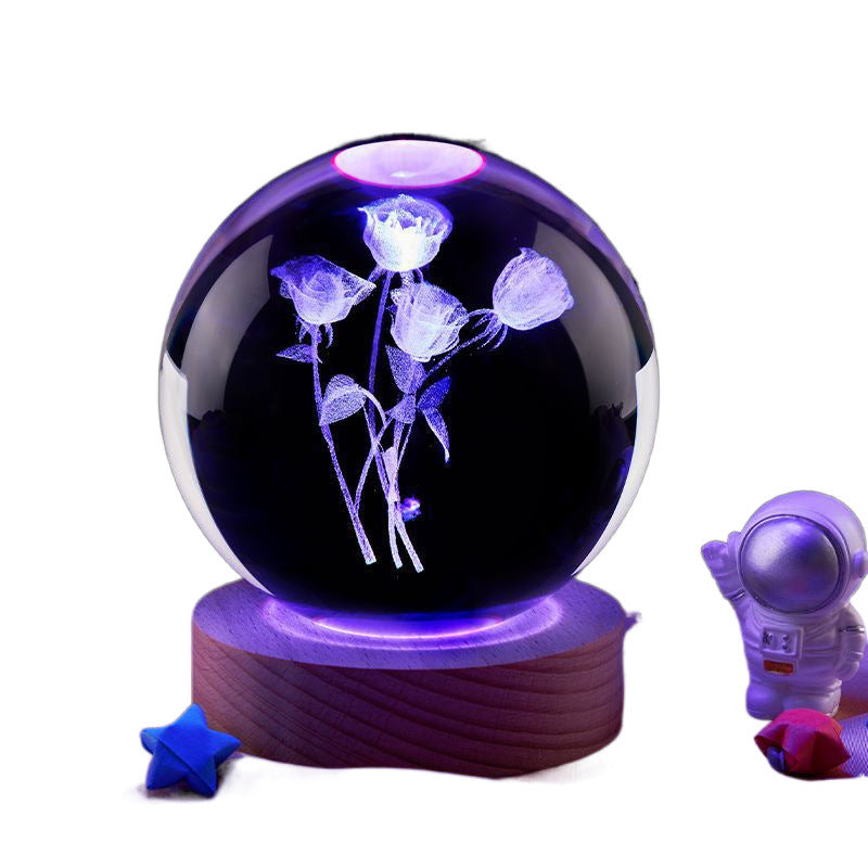 Lámpara Nocturna Luna – Bola de Cristal Decorativa con Luz LED ✨