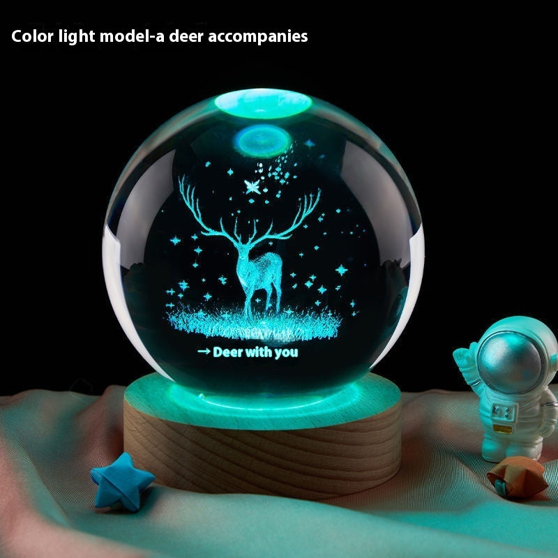 Lámpara Nocturna Luna – Bola de Cristal Decorativa con Luz LED ✨