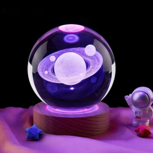 Lámpara Nocturna Luna – Bola de Cristal Decorativa con Luz LED ✨