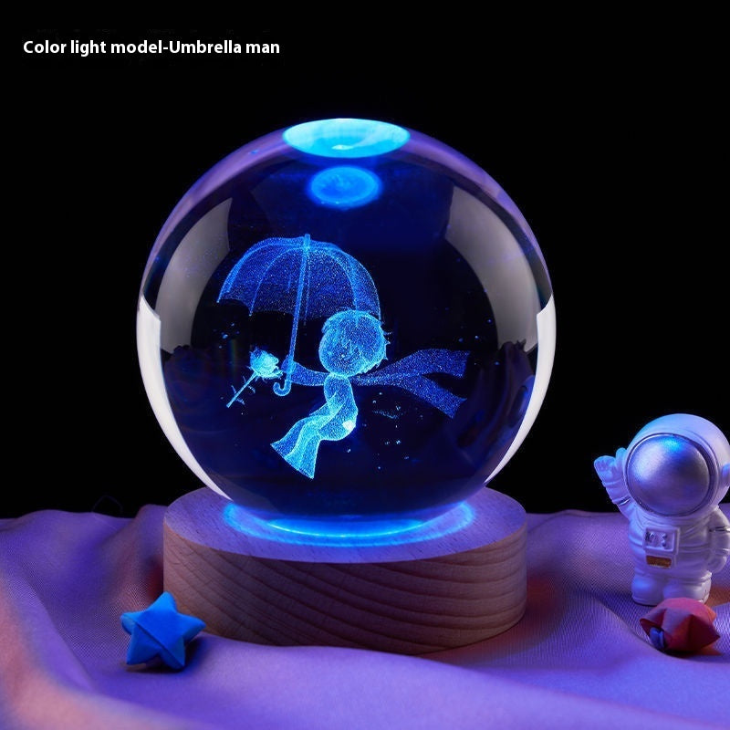 Lámpara Nocturna Luna – Bola de Cristal Decorativa con Luz LED ✨