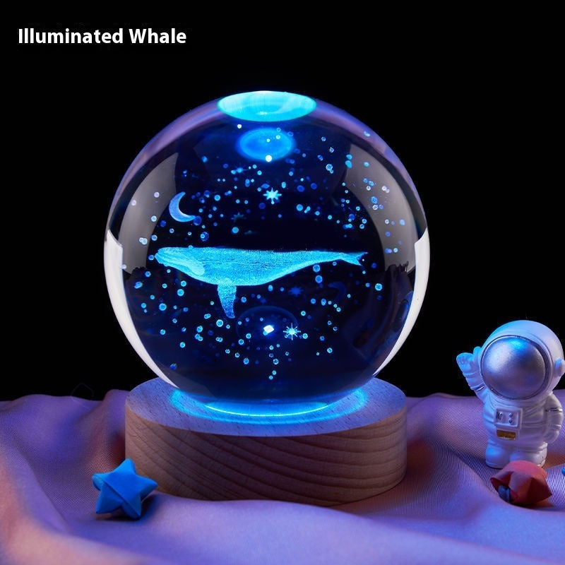 Lámpara Nocturna Luna – Bola de Cristal Decorativa con Luz LED ✨