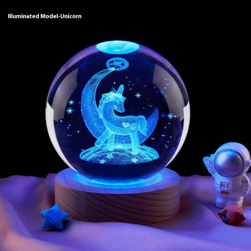 Lámpara Nocturna Luna – Bola de Cristal Decorativa con Luz LED ✨